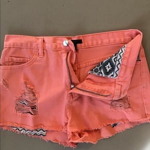 Forever 21 coral jean shorts